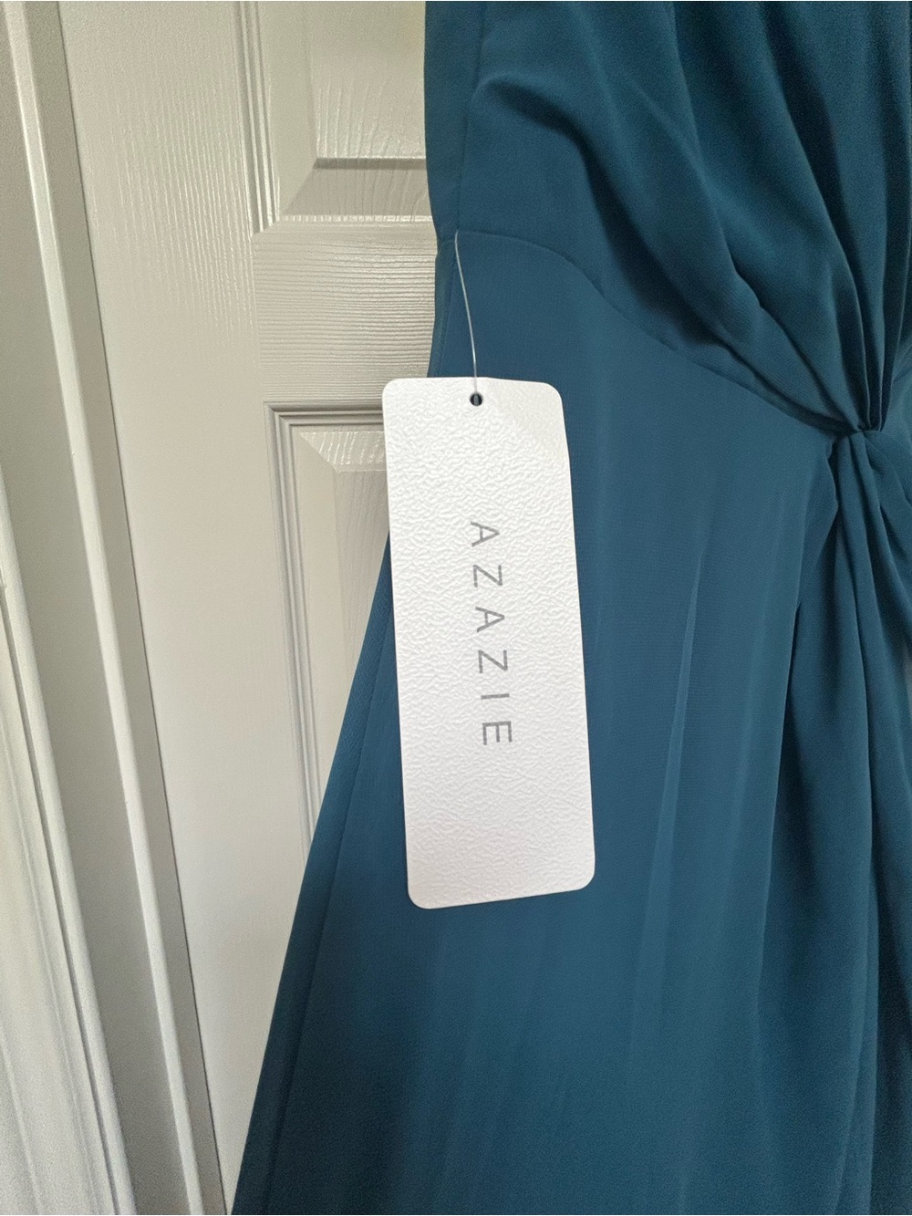 NWT Azazie teal one-shoulder formal dress size 4 - Picture 2 of 5